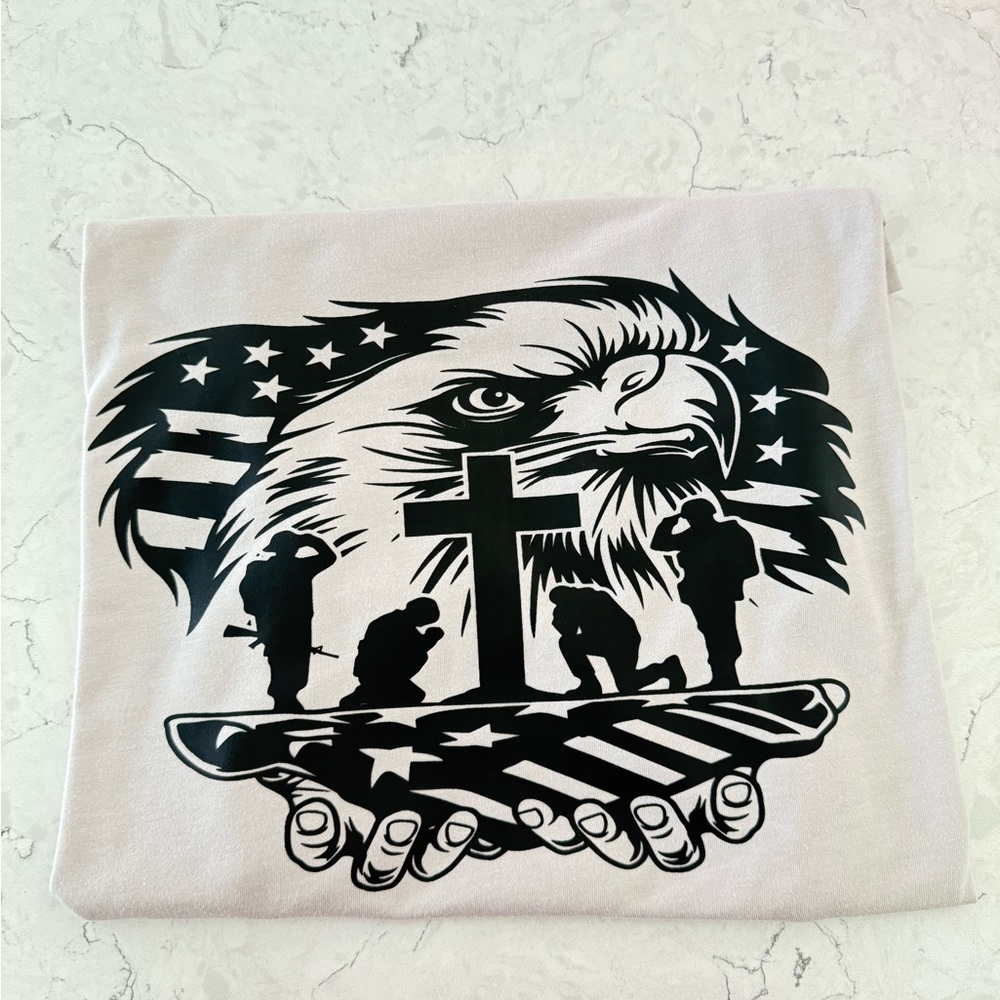Bella Canvas White Tee with Patriotic Graphic